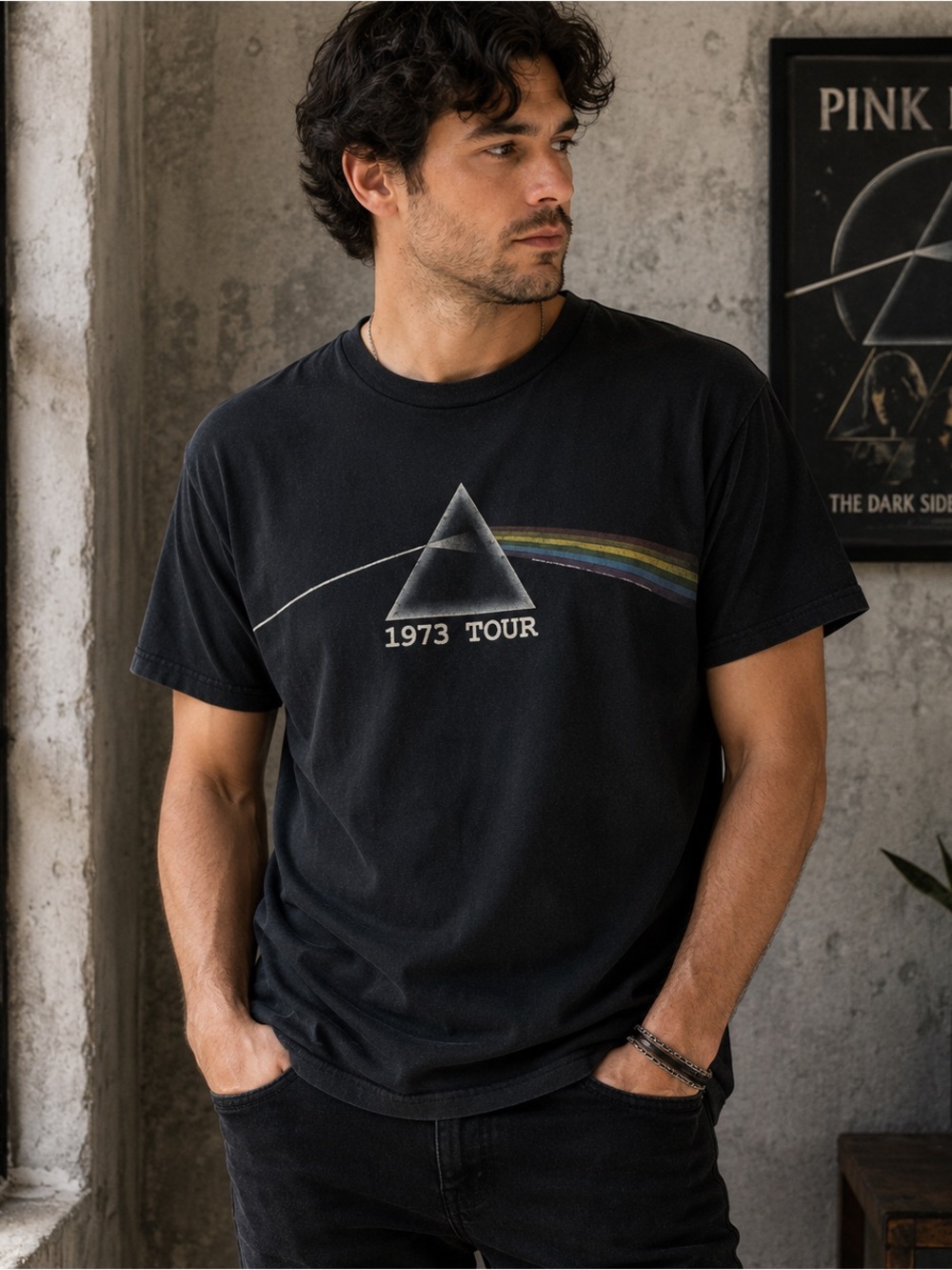 Pink Floyd Dark Side of the Moon Prism 1973 Tour Band Tee Tennessee River XL